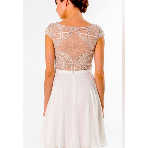 NWT Terani Couture Beaded Ivory and Nude dress. Size 12. Some minor repairs. - Picture 2 of 9